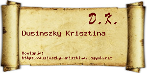 Dusinszky Krisztina névjegykártya