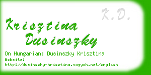 krisztina dusinszky business card